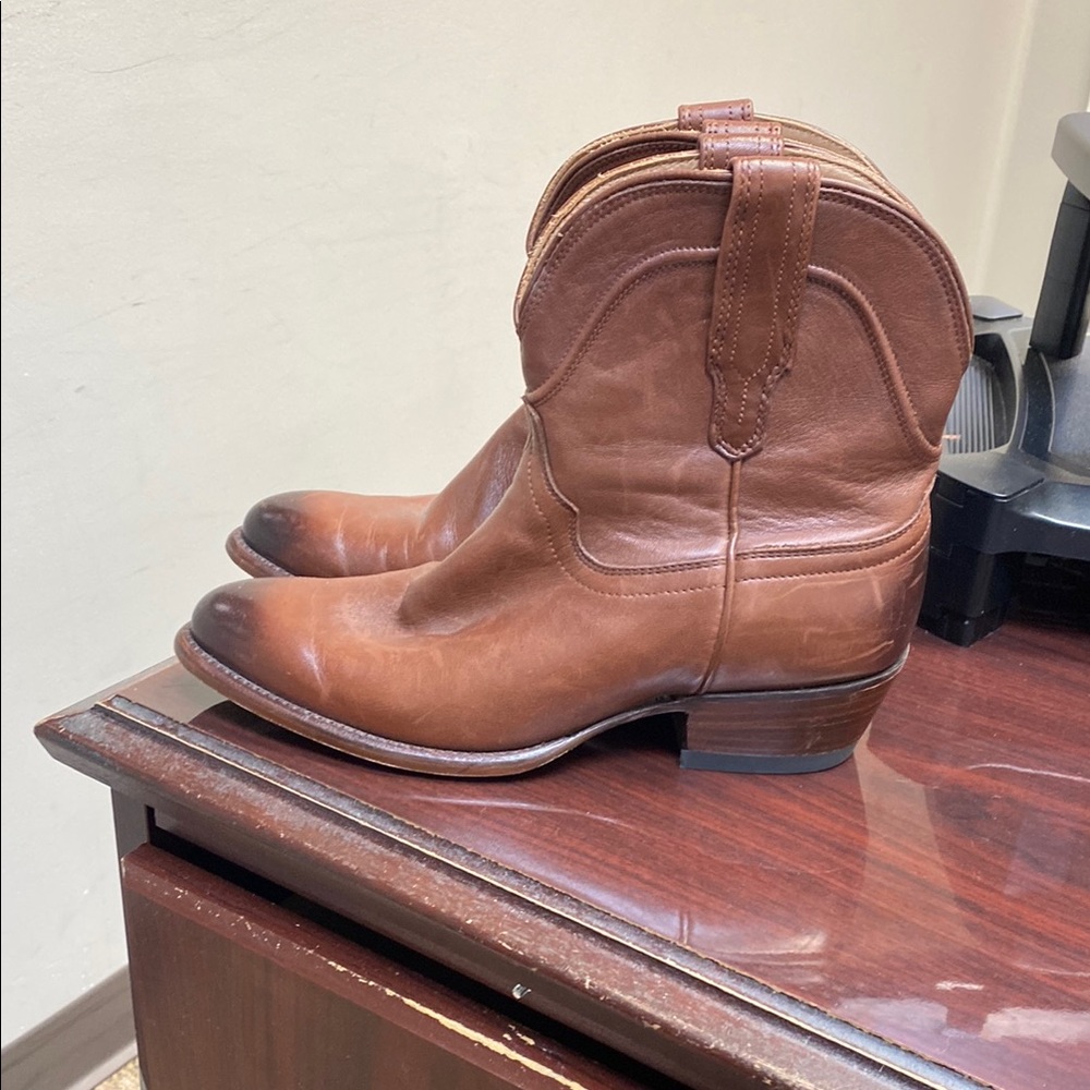 Tecovas Brown Western Ankle Booties